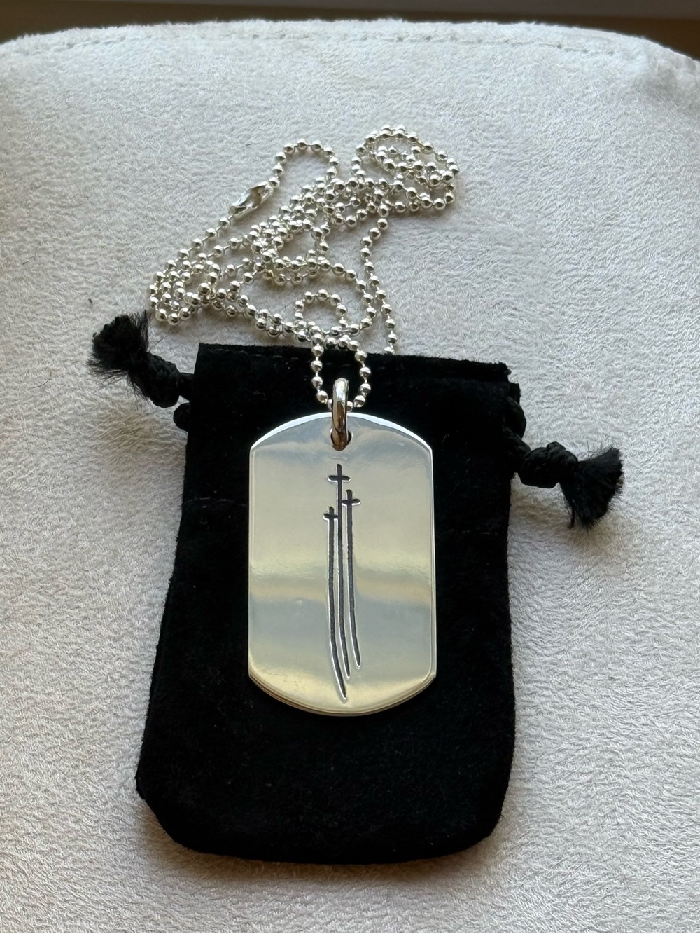 Chrome Hearts Men's RS3 Triple Cross Dog Tag Necklace